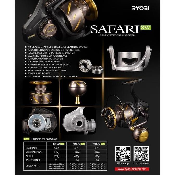 HARGA DISC - Reel RYOBI Safari SW/SAFARI MAX 5500/6000/6500 HPX