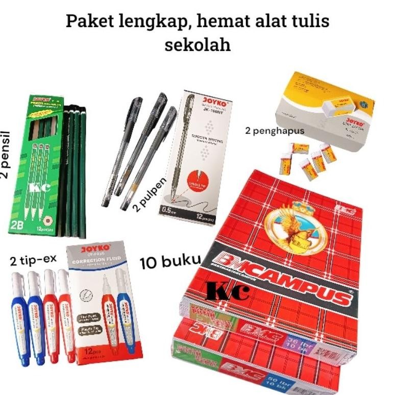 

Promo Paket Lengkap Buku Tulis Sekolah BMCAMPUS Kwarto Isi 36 Lembar 1Pack 10 Buku Dan 5 Buku Free 2 Pulpen+2 Pensil+2 Tip Ex+ 2 Penghapus+1 Pengaris