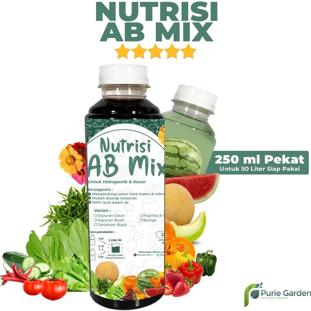 Pupuk Nutrisi AB Mix Sayuran Buah Cabe Bunga Cair 250ml Pekat