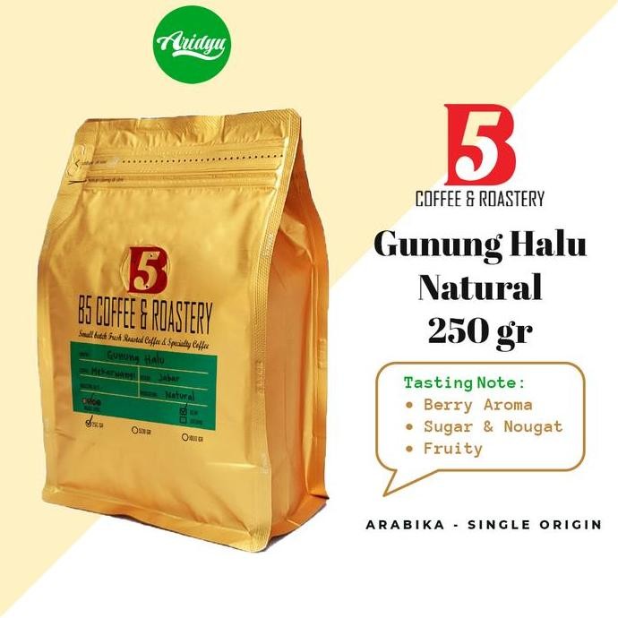 

(:(:(:(] Kopi Arabika | Gunung Halu Natural | Medium Roasted 250 gr | B5 Coffee