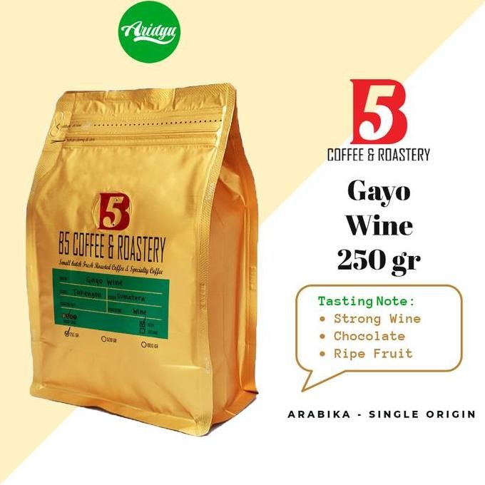 

}}}}}}] Kopi Arabika | Aceh Gayo Wine| Medium Roast 250 gr | B5 Coffee
