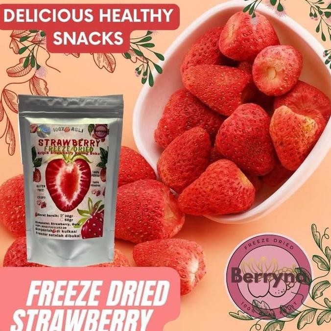 

Promo Berryna 30g Freeze dried Utuh Cemilan stroberi Fruit snack halal snack kering kering kering Camilan Food freeze dried keripik buah strawberry COD