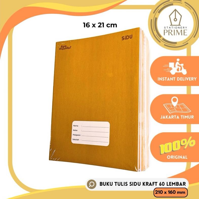 

Buku Tulis SiDU Sampul Coklat 60 Lembar / SiDU Kraft Craft 60 Lembar ( 1 Pack Isi 10 Buku )