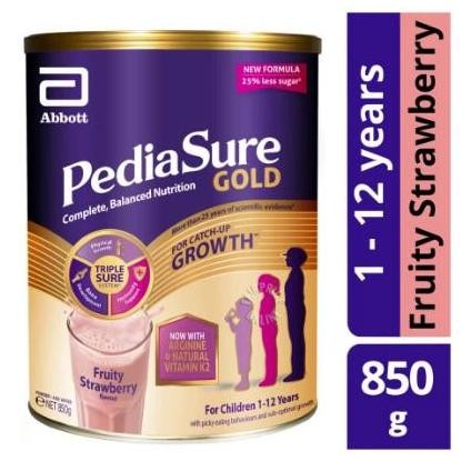 

PediaSure GOLD TripleSure Fruity Strawberry Milk 850g Susu Singapore