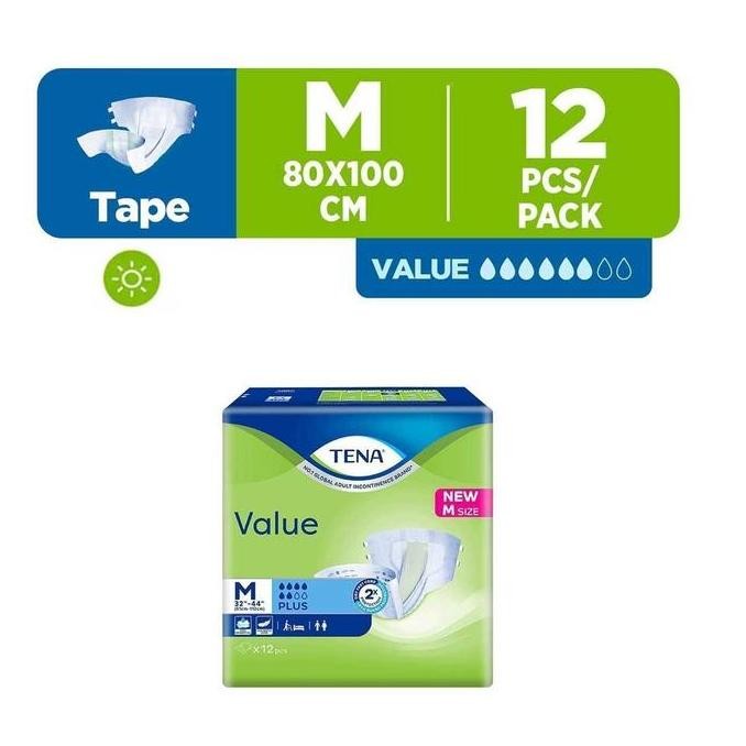 

Tena Value Unisex Adult Diapers - M (12pcs)