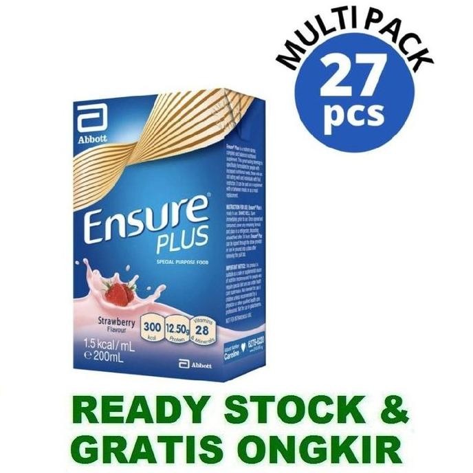 

Abbott Ensure Plus Packet Milk - Strawberry 27 x 200ml