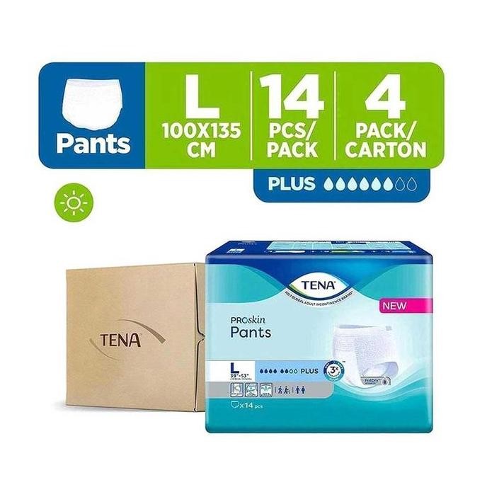 

Tena Proskin Pants Plus Unisex Adult Diapers L - Case (4 x 14pcs)