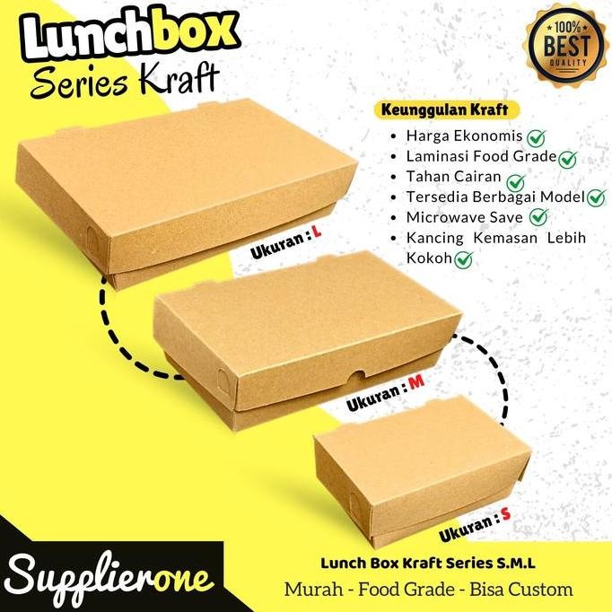

LUNCH BOX PAPER KRAFT / PAPER LUNCH BOX SML / DUS BOX AYAM GEPREK / BOX NASI LAMINASI TAHAN MINYAK