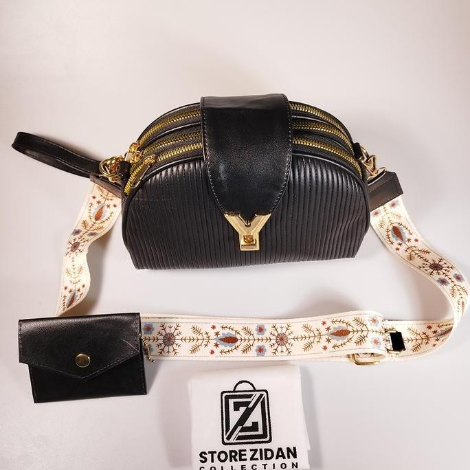Store Zidan Collection JESSY Bag Tas Selempang Wanita 3 Ruang Resleting Fashion Korea Plisket Sintet