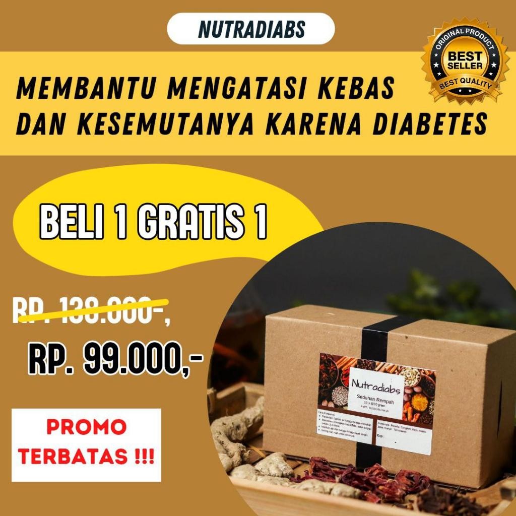 

FM [PROMO Beli 1 Gratis 1] Nutradiabs Herbal Solusi Kebas Kesemutan Karena Diabetes