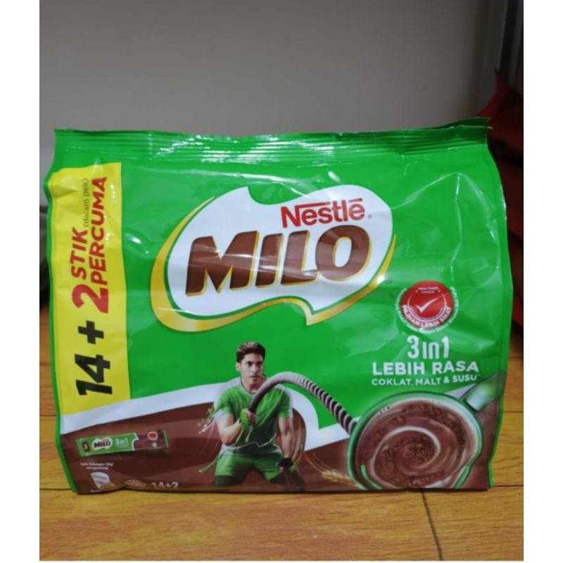 

FM Milo 3in1 Coklat Malt & Susu 14+2 Stik Halal