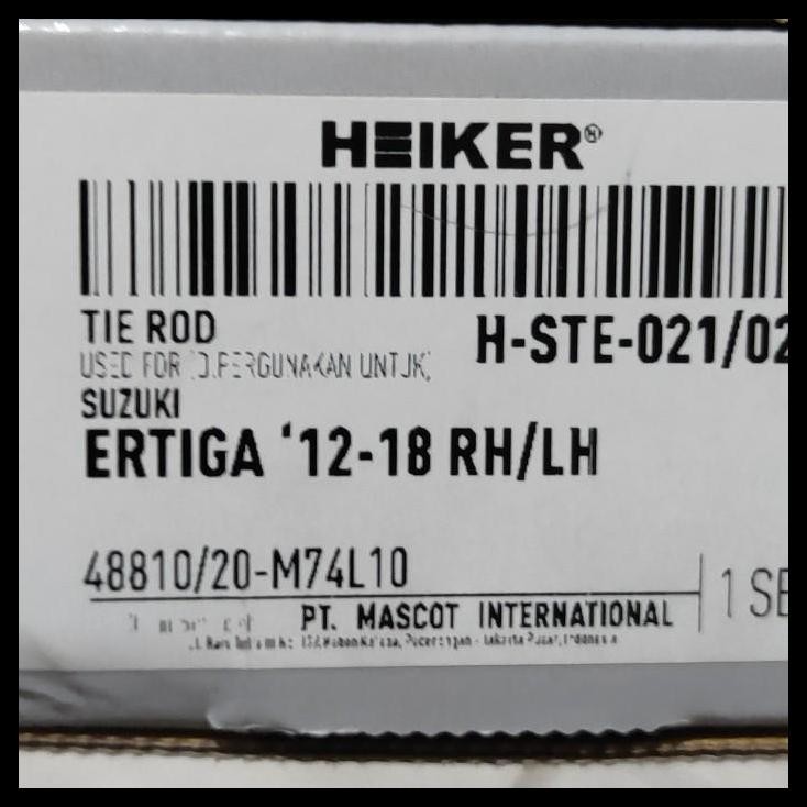 TERBARU TIE ROD END ERTIGA 2012-2017 HEIKER (HARGA SET)