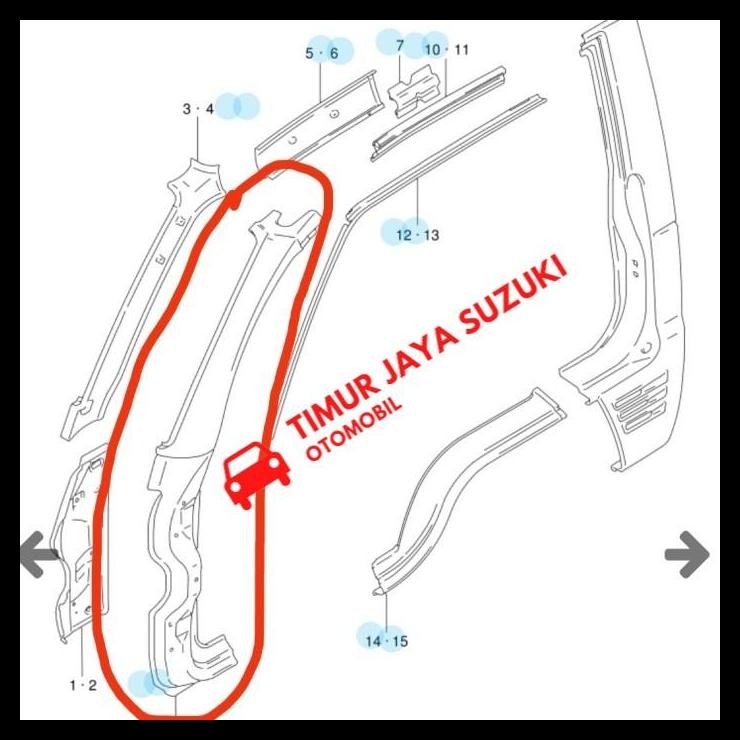 BEST DEAL PANEL PILAR KUSEN PINTU LUAR BAGIAN DEPAN, DUDUKAN ENGSEL PINTU FUTURA SPAREPART SUZUKI 