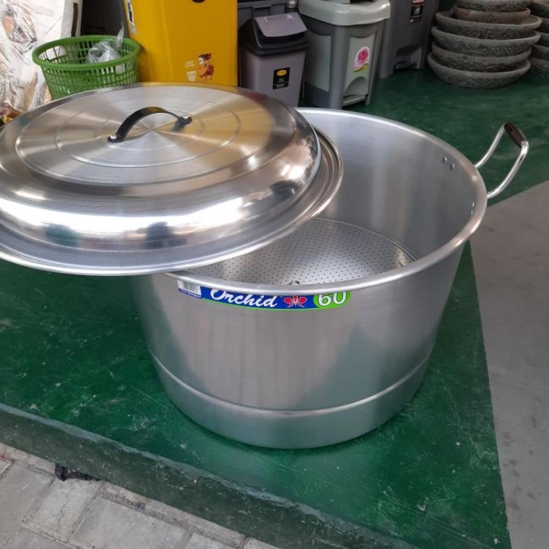 Orchid - Dandang Langseng Nasi Kukusan Sarangan No 40 - 45 - 50 - 60 (10-15-20-30 Liter Nasi) Panci 