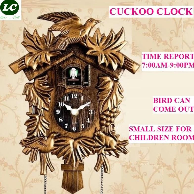 14Inch Cuckoo Clock Living Room Wall Clock Bird Cuckoo Alarm Clock Wall-Watch Children Unicorn Decor