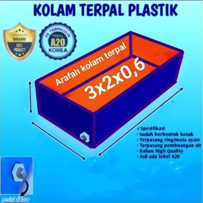 Terpal Kolam Ikan A20 Korea 300x200x60 / 200x300x60 / 3x2x0,6 / 2x3x0,6 Untuk Budidadya Ikan