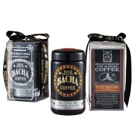 

Bacha Coffee-BLUE MACAW DECAFFEINATED COFFEE - GROUND BEANS (160g)