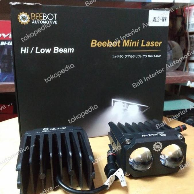 Paket Lampu Mini Projector BiLED Laser BEEBOT ML2-W Lo/Hi 6K