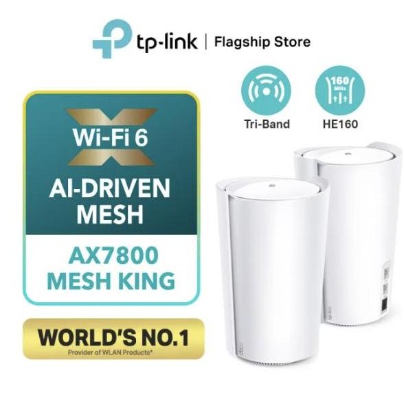 

TP-LINK AX7800 X95 Tri-Band 2.5G Port HE160 Whole Home Ai-Driven AX WIFI 6 Mesh WIFI Router