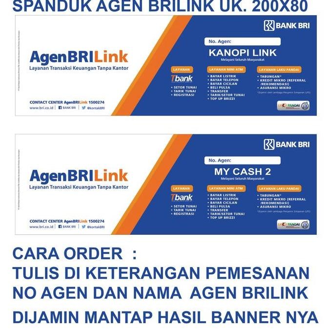Spanduk Banner Agen Brilink Ukuran 300X50 Cm
