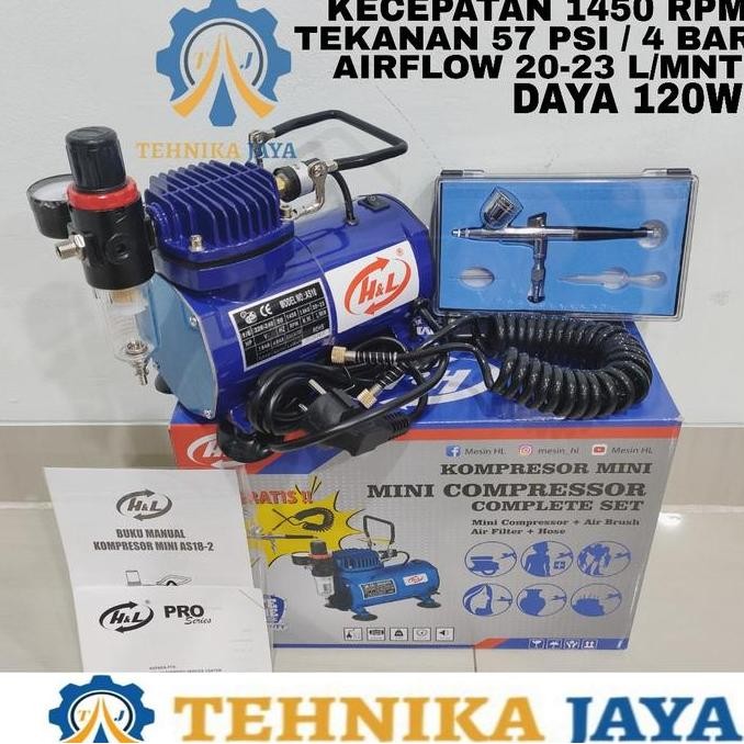 TERMURAH - Kompresor Mini Set + Air Brush Cat H&L Mini Compressor Complete Set
