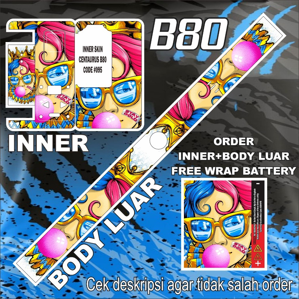 

*2Piece* Stiker B80 95 Garskin Stiker Casing Custom Bebas Dan Bayar Ditempat