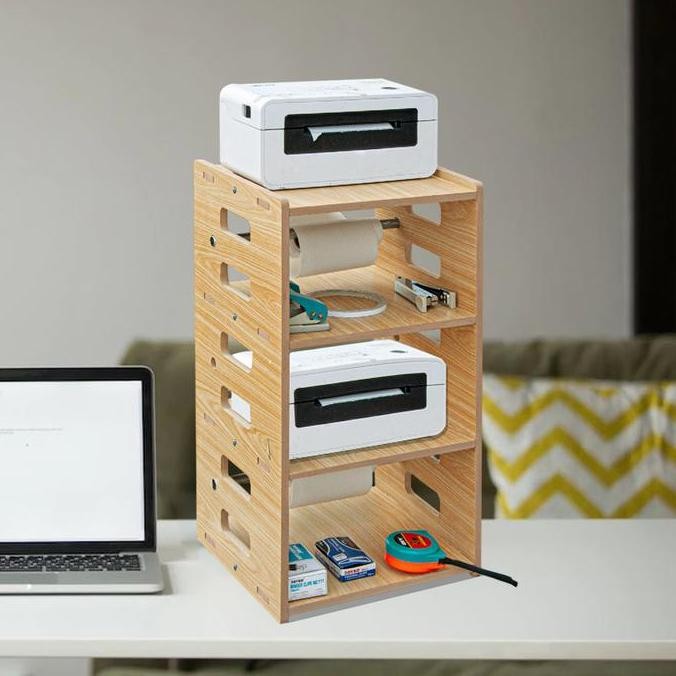 RAK MEJA SUSUN PRINTER KERTAS THERMAL SERBAGUNA BAHAN MDF KUAT DAN PRAKTIS - LC056 - 2 SUSUN