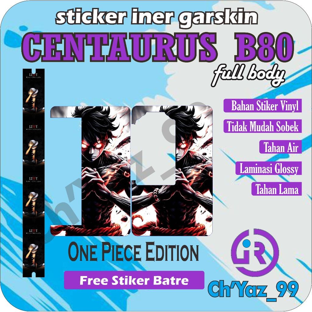 

*2Piece* Vynil Gloosy One Piece B80 Iner Lengkap 3 Garskin Stiker Casing Custom Bebas Dan Bayar Ditempat