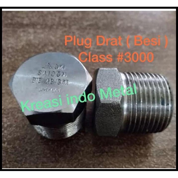 Plug 1,5 inch ; 11/2 class 3000 ( Besi ) / Hex Drat / tutup pipa