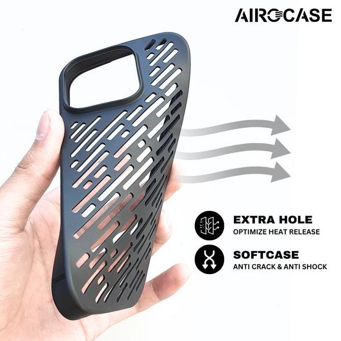Case Iphone Anti Panas 7 8 X Xs Max Xr 11 12 Pro Mini Promax- Airocase Slim Hole