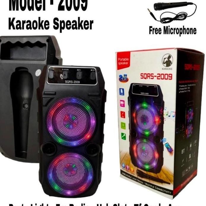 Sq 2009 Speaker Bluetooth Free Mic Karaoke Dengan Lampu Disco Ajeb Ajeb Speaker Bluetooth Sq 2009
