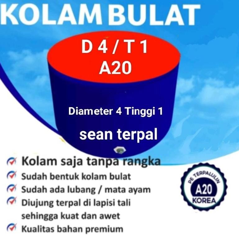 Kolam Terpal Ikan Bulat A20 D 4 / T 1 - Diameter 4 Tinggi 1 meter untuk budidaya ikan