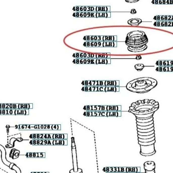 Karet Support Shock Depan Yaris Bakpao Vios 2007-2013 Orinal