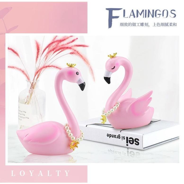 Sepasang Angsa Flamingo Couple swan pajangan angsa Pajangan Mewah
