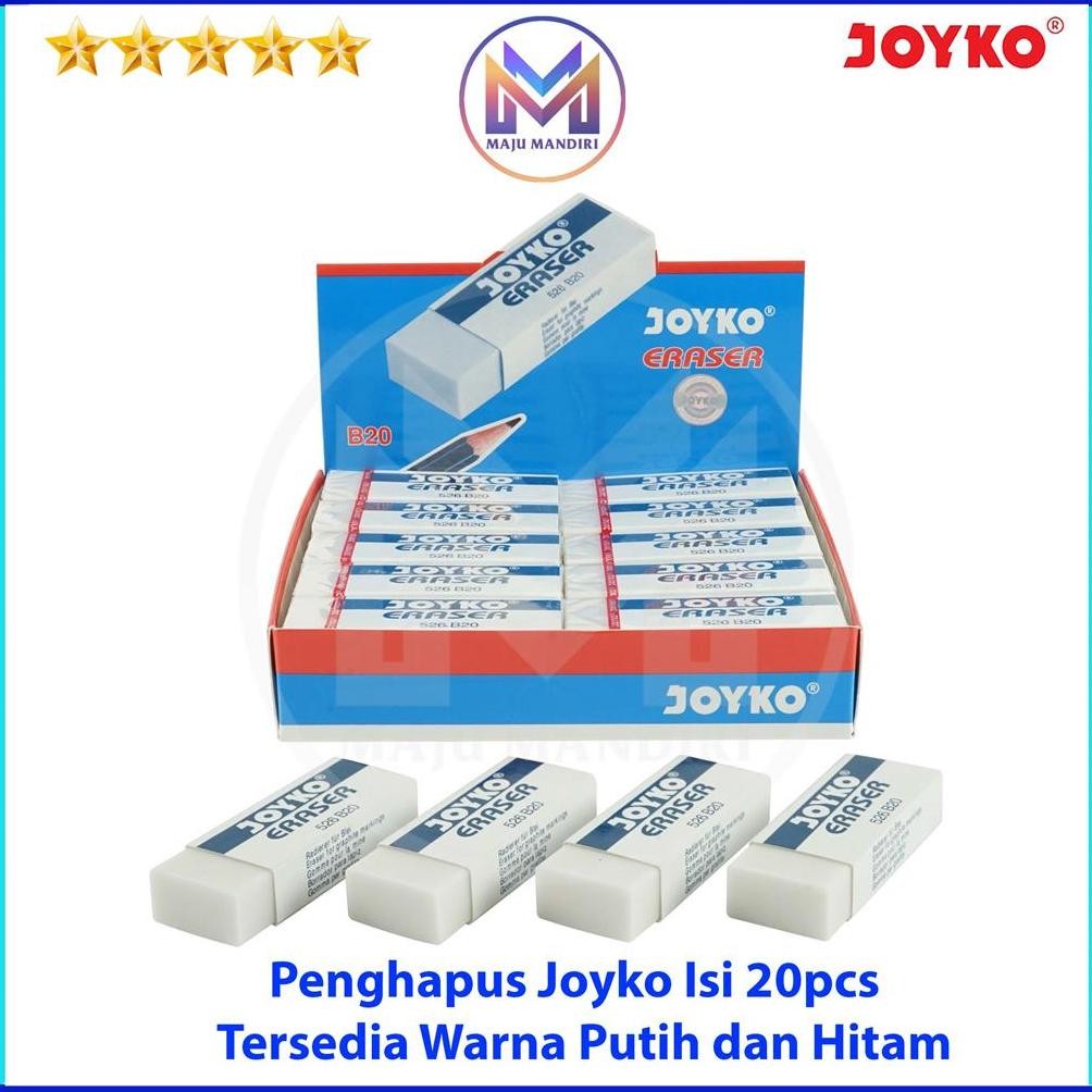 

Penghapus Joyko B20 Putih Hitam / Eraser Isi 20 PCS Black White DiM