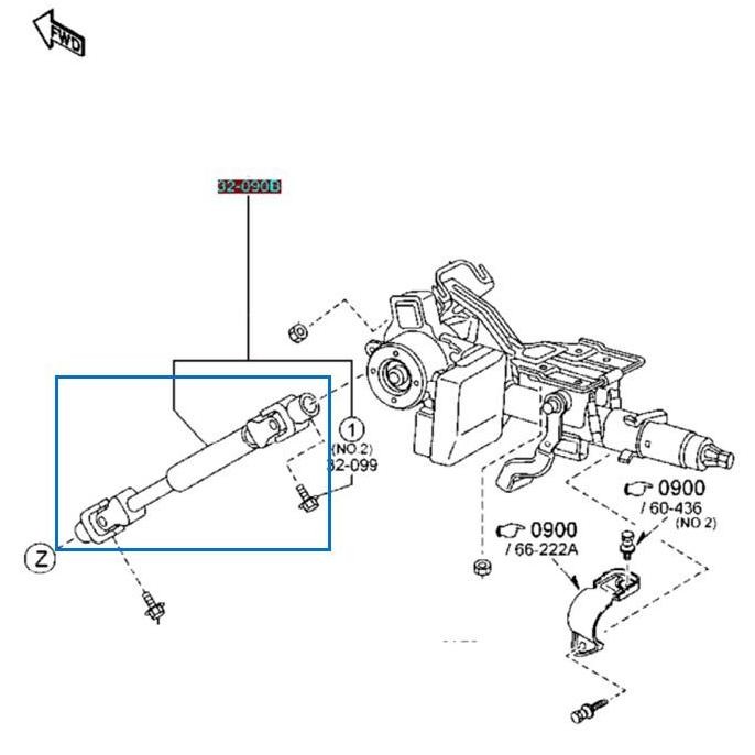 Joint Stir Mazda 2 Non Skyactiv Intermediate Shaft Steering