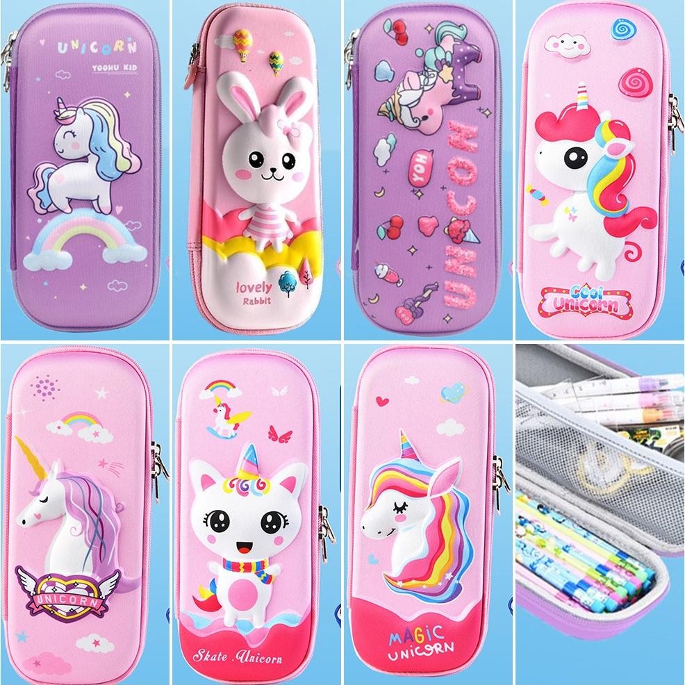 

Pencil Case Kotak Tempat Pensil 3D Timbul Karakter Unicorn DiM