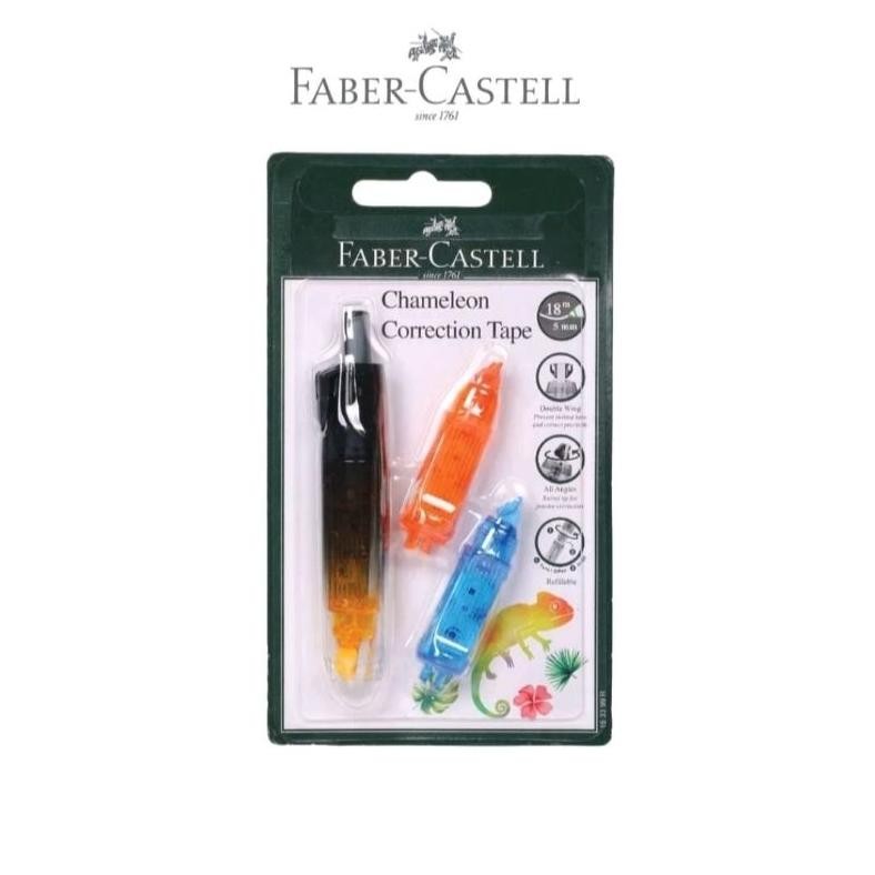 

Tipe Ex kertas + 2 Refil Faber Castell 163399R Black Correction Tape Chameleon DiM