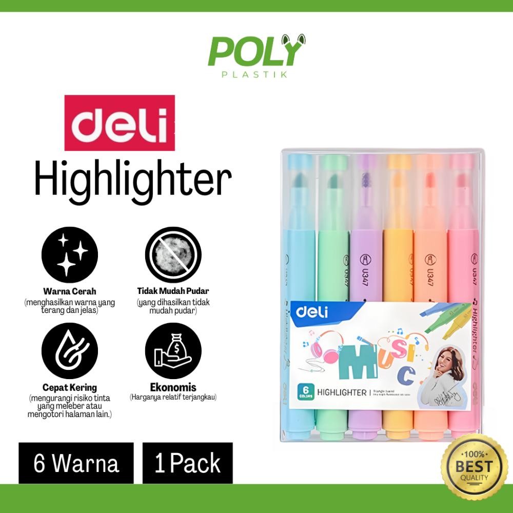 

Deli Pen Highlighter Macaroon 6 Warna Isi 6 Pcs CU347 DiM