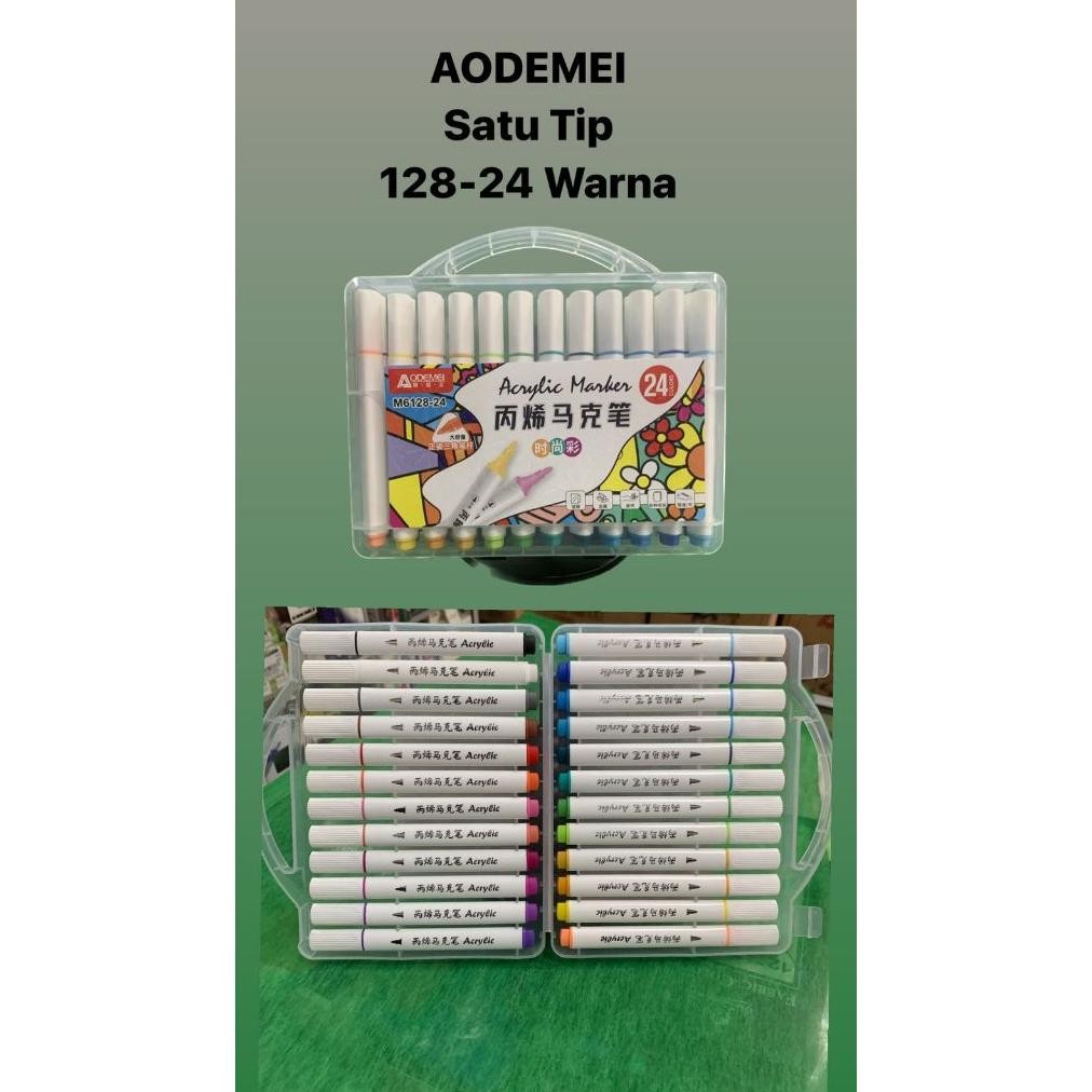 

aodemei acrilyc marker 24 warna single tip plastic box semua permukaan spidol akrilik kode 128 - 24 DiM
