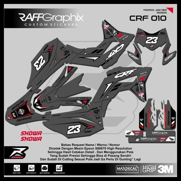 TERBARU DECAL CRF 150L FULL BODY GREY SIMPEL SPORTY