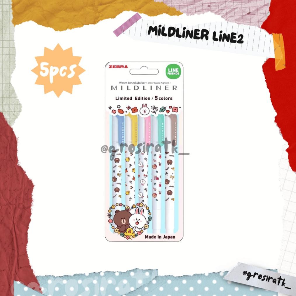 

Zebra Mildliner Line2 Set 5Pcs / Highlighter DiM