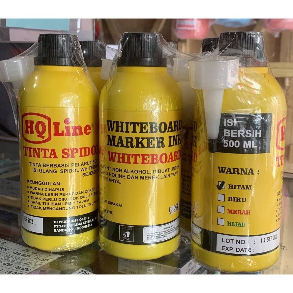 

TINTA SPIDOL PAPAN TULIS 500ML / REFFIL WHITEBOARD MARKER SPIDOL BOARDMARKER HQLINE DiM