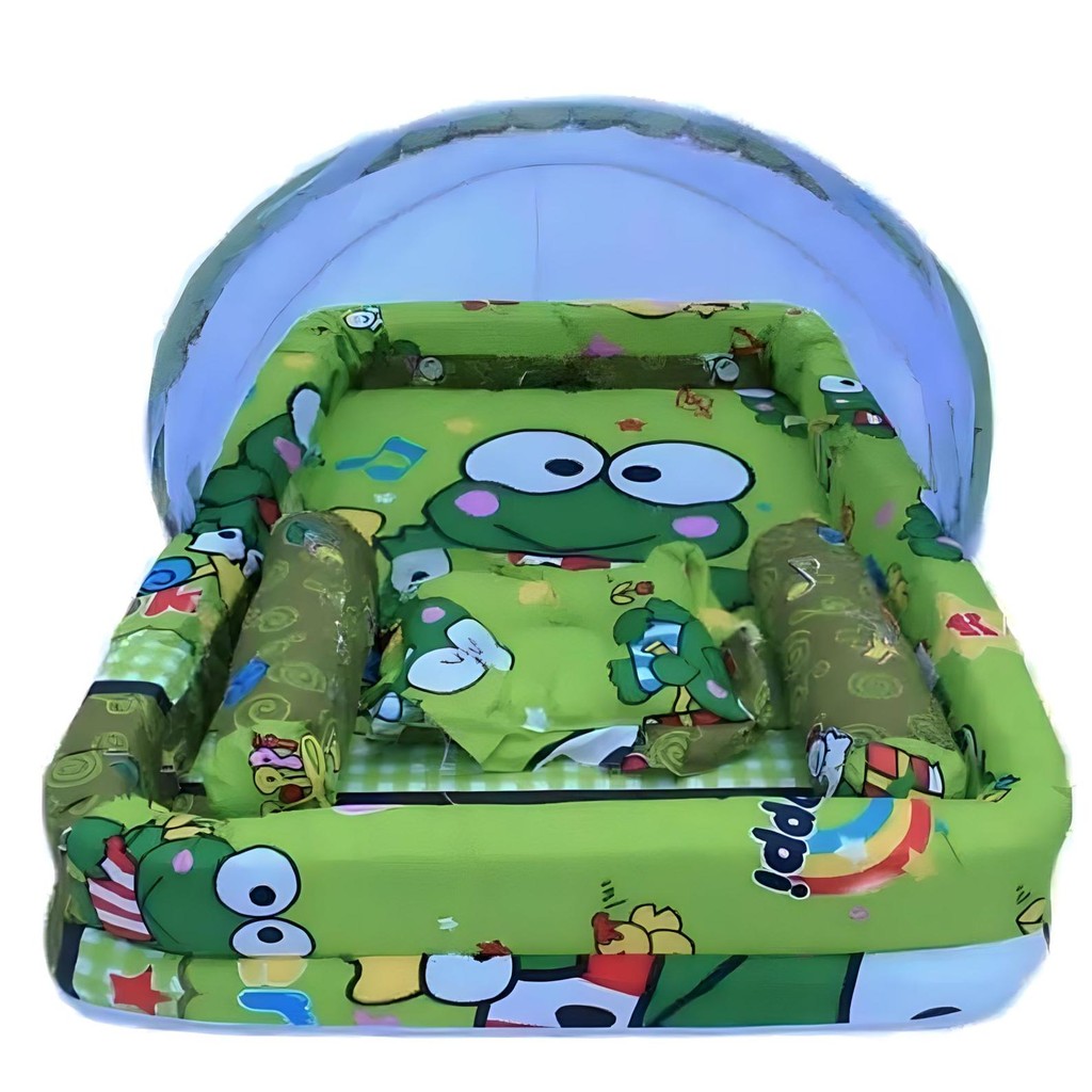 New Normal Kasur Kelambu Bayi Set Bantal Guling PREMIUM / Kasur Lipat Kelambu Bayi / Kasur Kelambu/ 