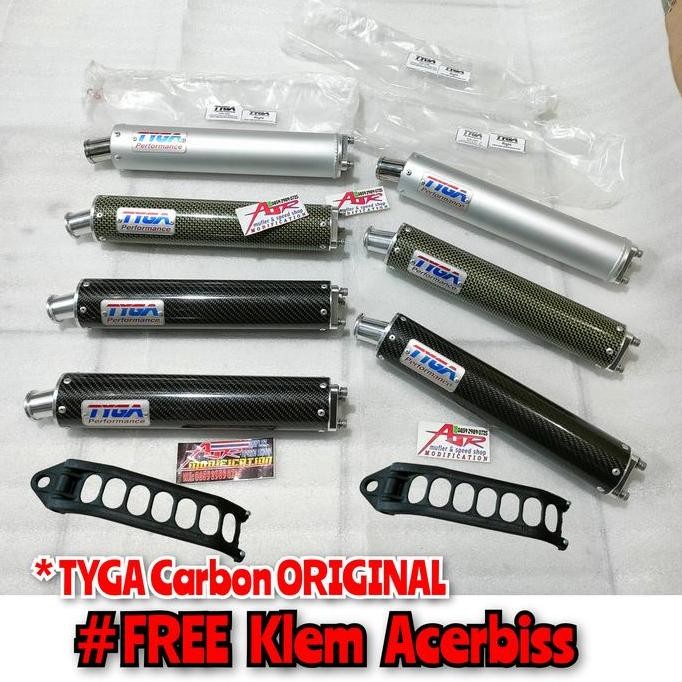 KNALPOT SILINCER TYGA CARBON SILVER ORIGINAL 2 TAK NINJA R RR SS