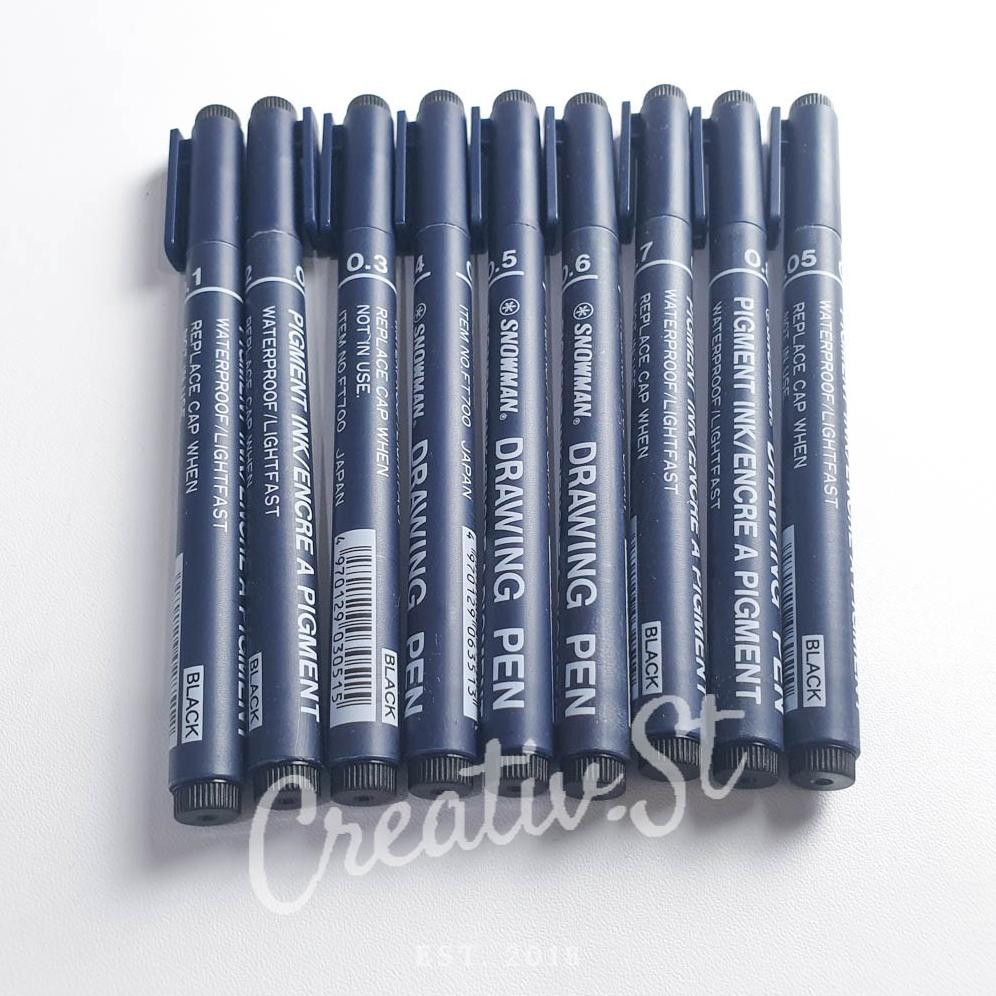 

SNOWMAN Spidol Drawing Pen 0.05-0.8 Full Set Pena Sketsa Bolpen DiM