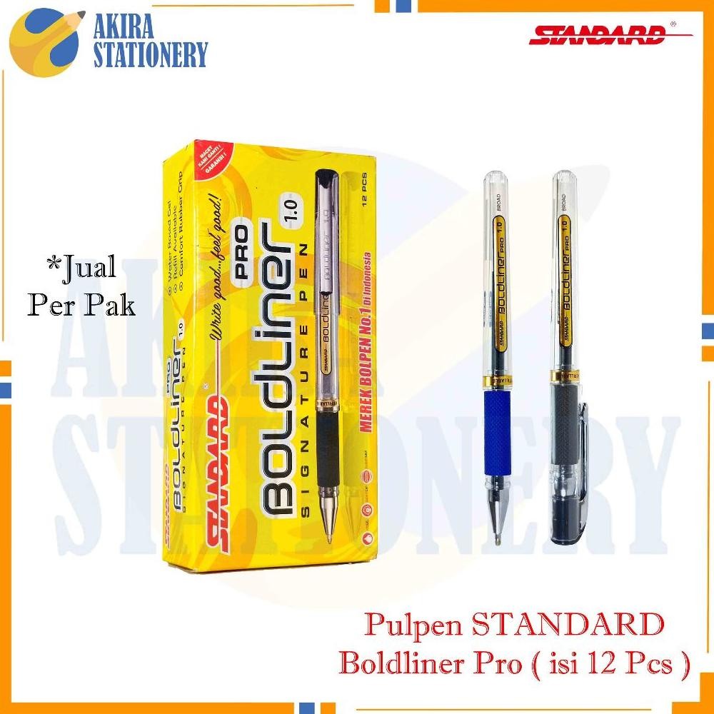 

Pulpen STANDARD BoldLiner Pro 1.0 mm Warna Hitam - Biru / Signature Pen Cabut Bold Liner Black -Blue 1.0mm / BallPoint / Ballpen PAK ( 12 PCS ) DiM