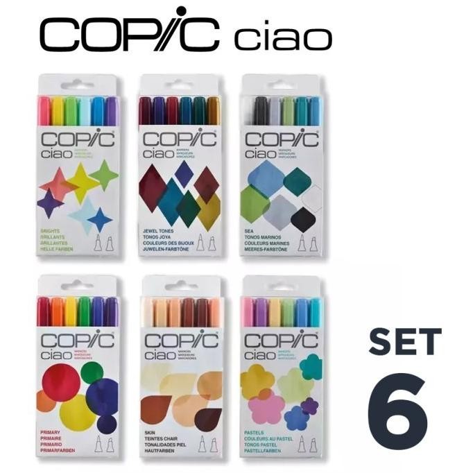 

Copic Ciao Set 6 Graphic Marker Alcohol Based Dye Ink Refillable DiM