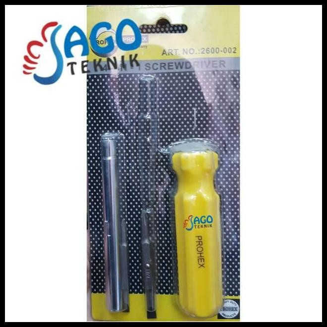 TERBARU OBENG 4 IN 1 PROHEX / OBENG BOLAK BALIK PROHEX 