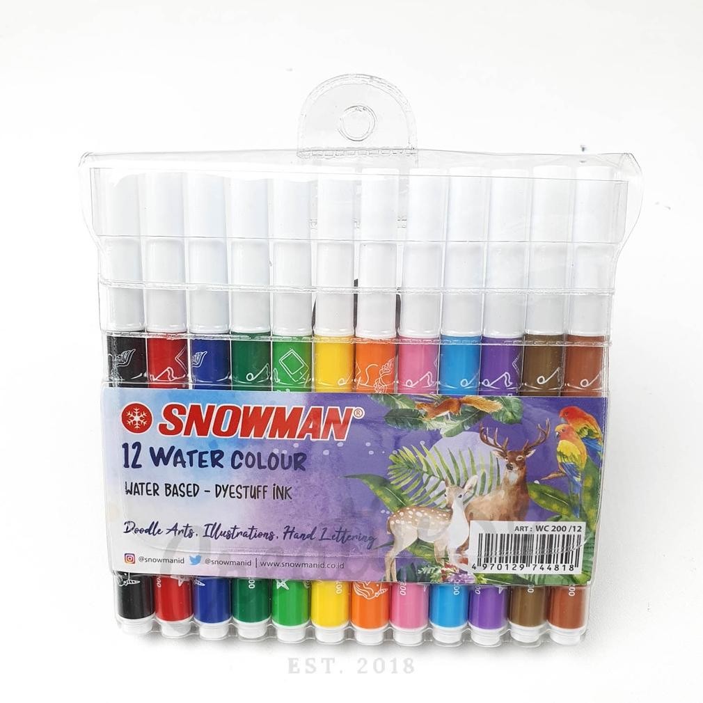 

SNOWMAN Spidol Anak Watercolor 12 Warna Child Safe Wc200 DiM
